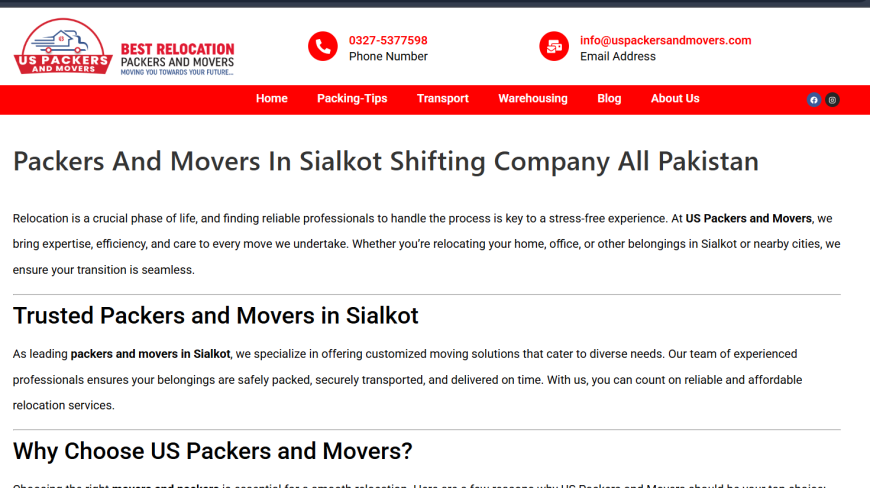 Packers And Movers service in cheap price In Sialkot