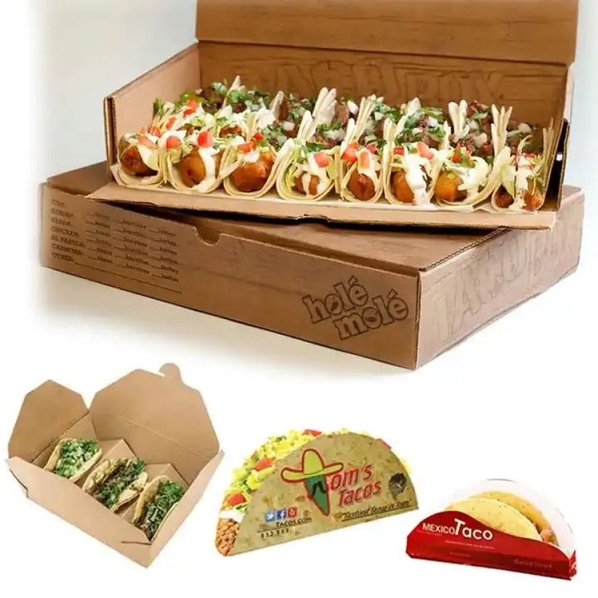 Stylish Packaging For Delicious Tacos With Custom Taco Boxes