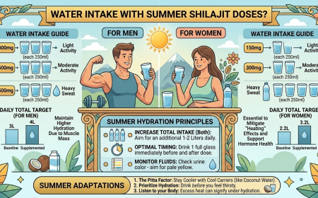 How much water should you drink with summer shilajit doses?