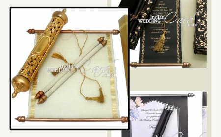 Elegant Scroll Wedding Cards for Couples Who Love Royal Designs