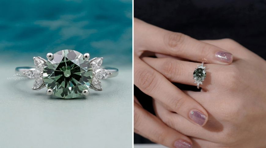 Luxury Fashion Ideas for Sophisticated Looks with Green Diamond Engagement Ring
