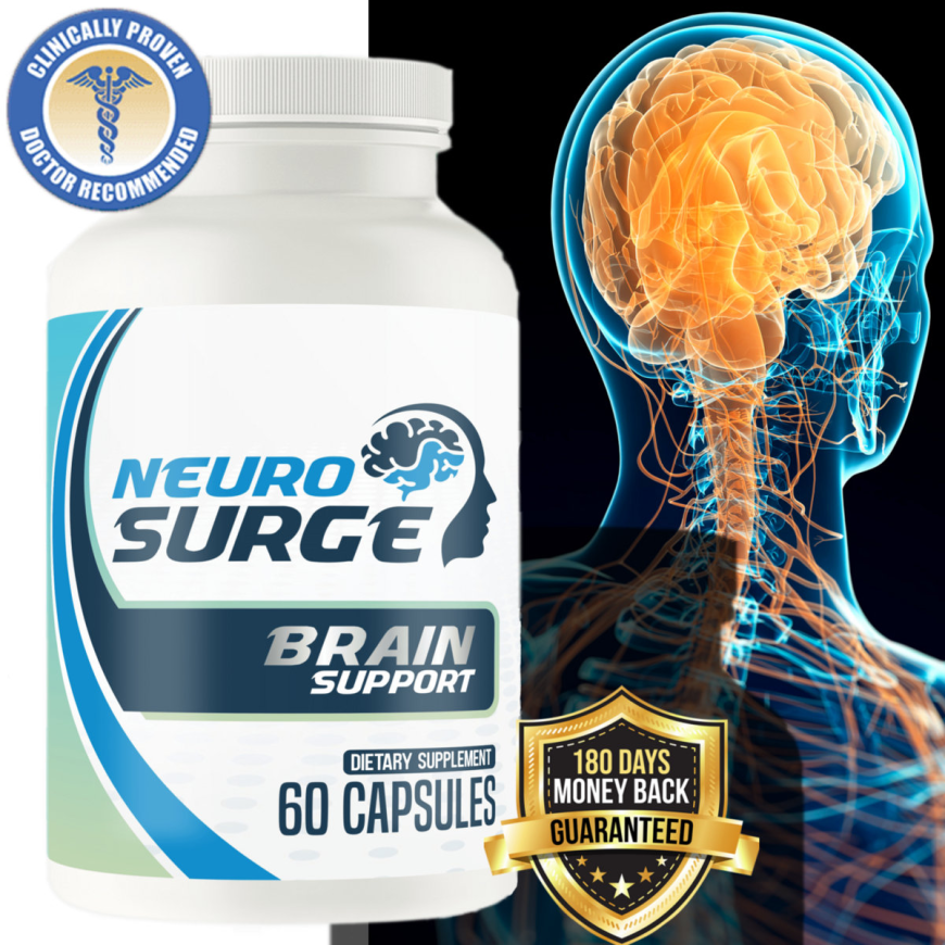 NeuroSurge Brain Support Formula for Focus, Memory & Mental Clarity