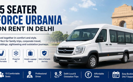 15 Seater Force Urbania on Rent in Delhi for Group Travel