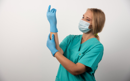 Nitrile Examination Long Cuff Gloves for Care