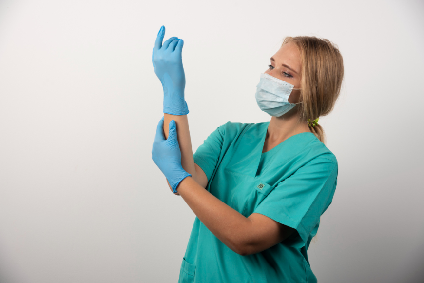 Nitrile Examination Long Cuff Gloves for Care