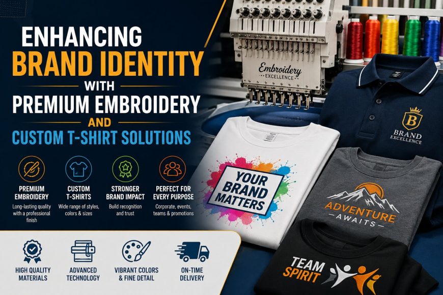 Enhancing Brand Identity with Premium Embroidery and Custom T-Shirt Solutions