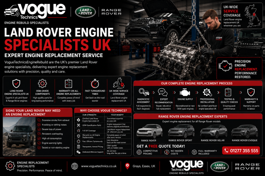 Land Rover Engine Specialists UK | Expert Engine Replacement – VogueTechnicsEngineRebuild