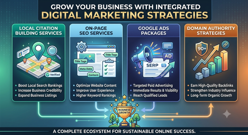 Grow Your Business with Local Citation Building Services, On Page SEO Services, Google Ads Packages, and Domain Authority Strategies