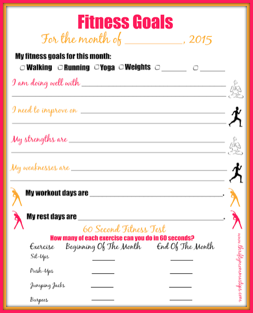 Fitness Goals Worksheet & Monthly Payroll Sample