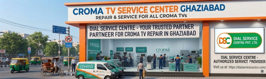Does Croma TV Service Center in Ghaziabad repair color fading and display errors?