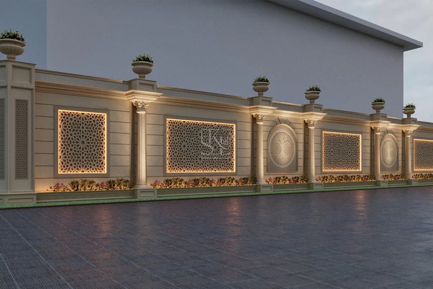 Enhance Your Property's Appeal with Impressive Boundary Wall Concepts: Your Ultimate Resource for Stone Panel Designs