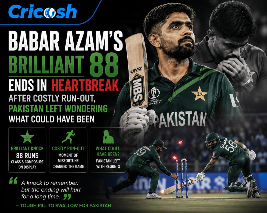 Babar Azam's Run-Out on 88 Overshadows a Masterclass as Pakistan Misses a Golden Opportunity