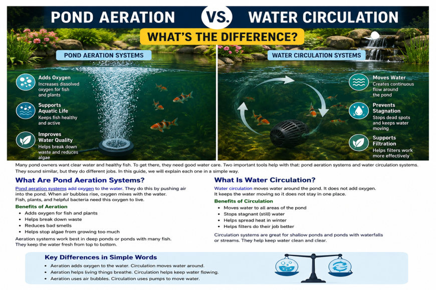 Pond Aeration vs. Water Circulation: What's the Difference?