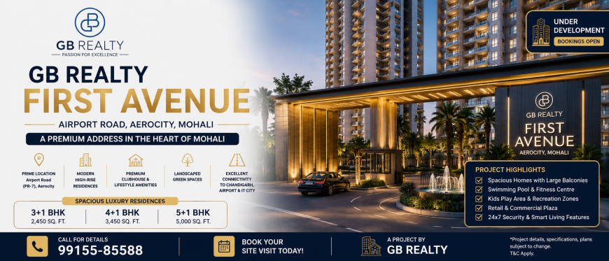 A Premium Address for Modern Living By GB Realty First Avenue Mohali
