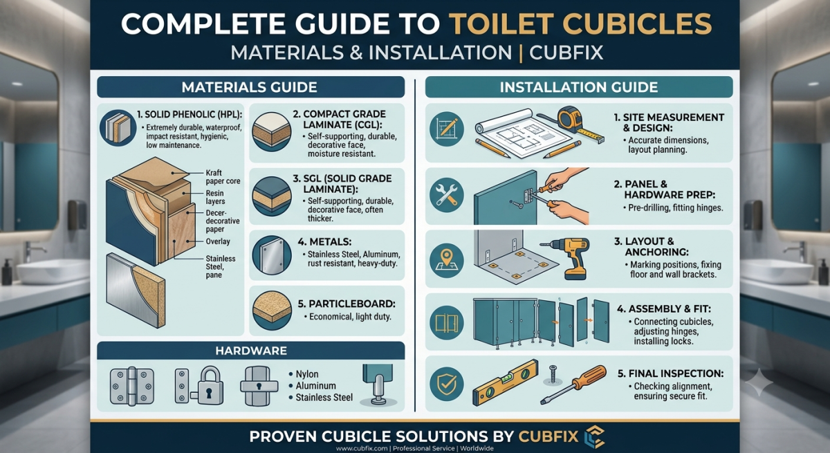 Complete Guide to Toilet Cubicles Materials & Installation
