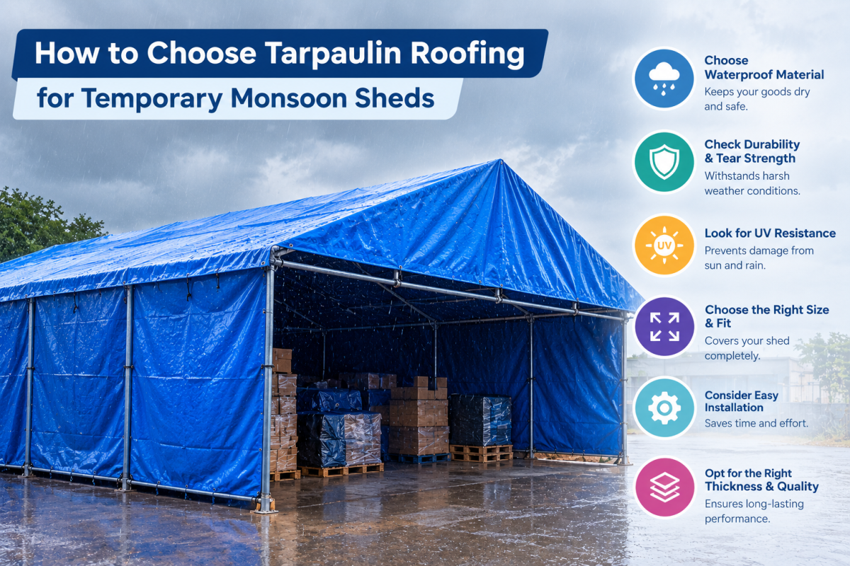 How to Choose Tarpaulin Roofing for Temporary Monsoon Sheds