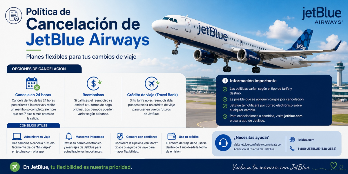 Política de Cancelación de JetBlue Airways: Proceso y Reembolso