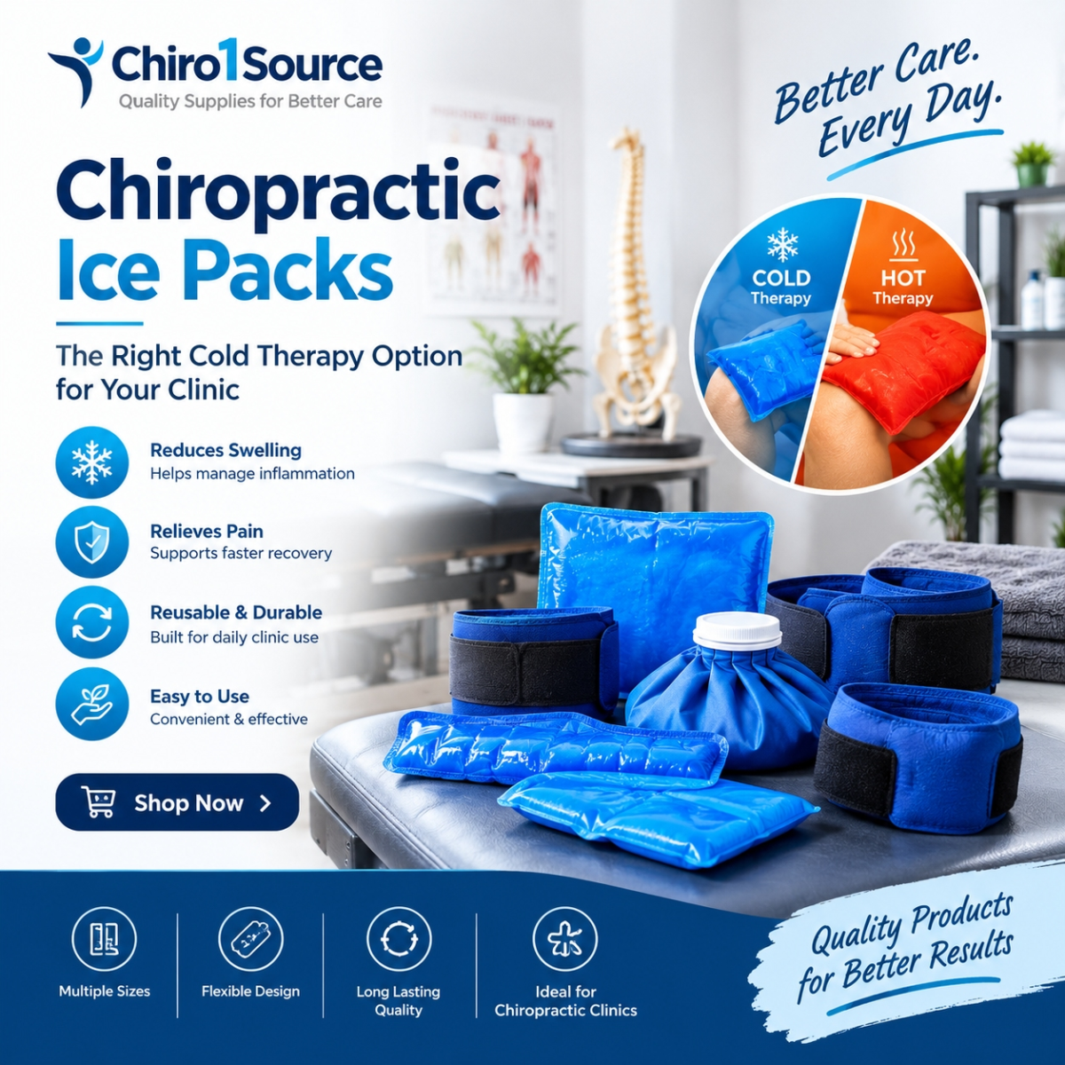 Chiropractic Ice Packs: Choosing the Right Cold Therapy Option for Your Clinic