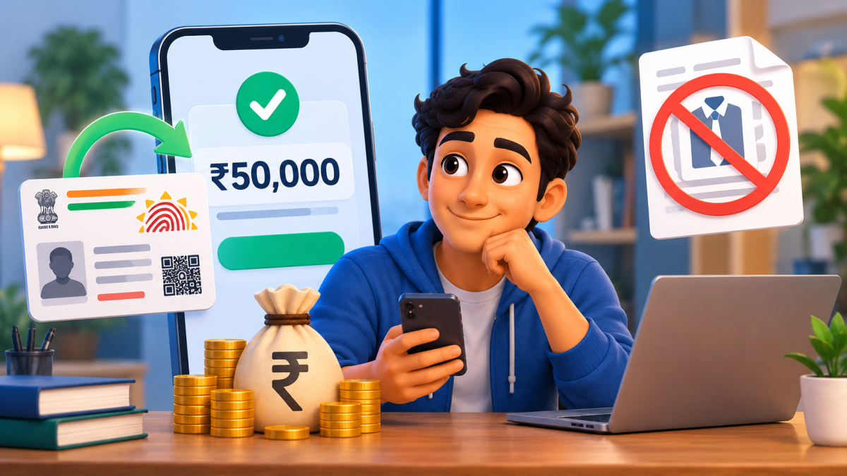 ₹50k Loan on Aadhaar Card Without Salary Slip: Full Eligibility Guide (2026)