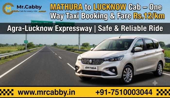 Mathura to Lucknow Cab – One Way Taxi Booking & Fare Rs.12/km