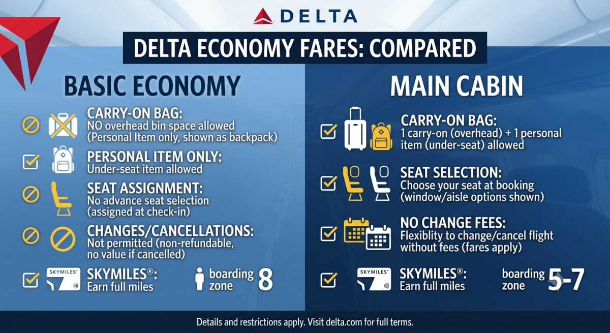 How Does Delta Main Basic Economy Work?