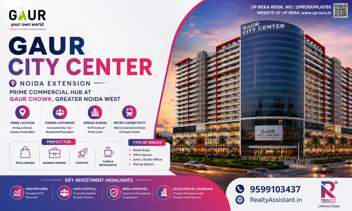 Gaur City Center Sector 4 Greater Noida West: Commercial Shops, Offices & Studios Overview