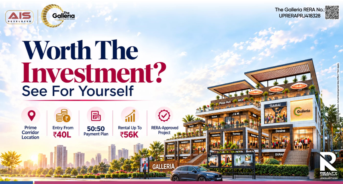 AIS The Galleria Gomti Nagar Extension: Retail Shops, Price, Floor Plan & Investment Guide