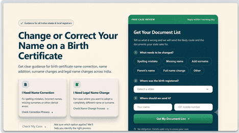 How to Correct or Change a Name on a Birth Certificate in India