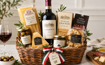 Gourmet Italian Wine and Food Gift Basket with Chianti & Artisanal Snacks