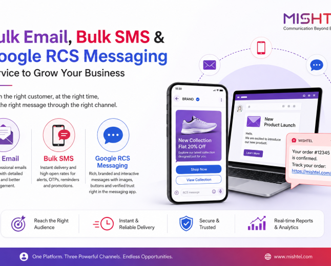 Bulk Email, Bulk SMS and Google RCS Messaging Service to Grow Your Business