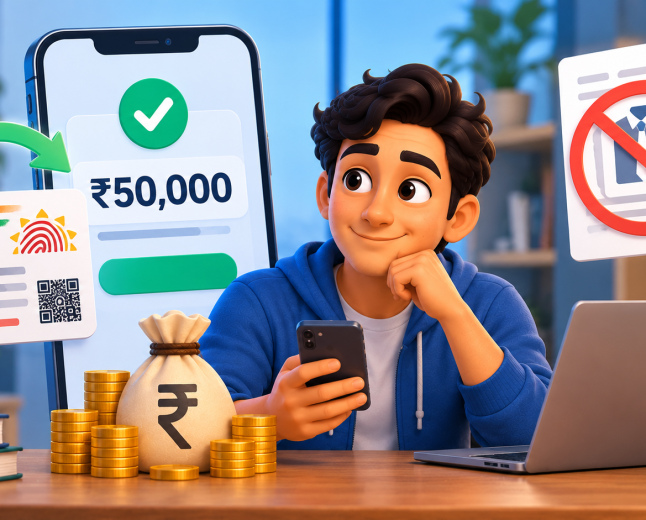 ₹50k Loan on Aadhaar Card Without Salary Slip: Full Eligibility Guide (2026)