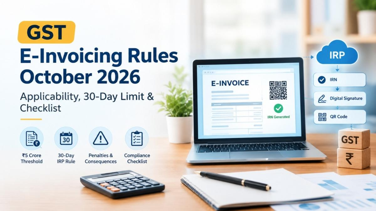 GST E-Invoicing Rules 2026: ₹5 Crore Limit & 30-Day Rule