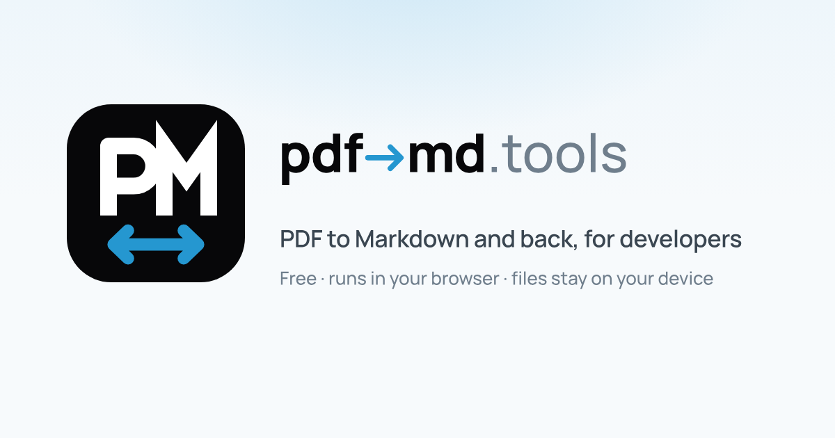PDF to MD Converter (pdftomd.tools)