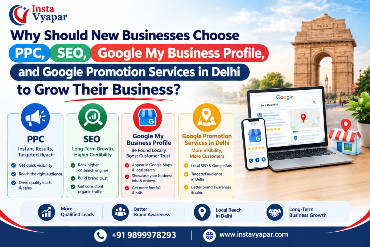 Why Should New Businesses Choose PPC, SEO, Google My Business Profile, and Google Promotion Services in Delhi to Grow Their Business?