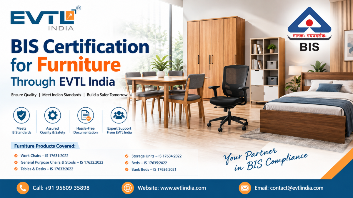 BIS For Furniture Products With EVTL India to Meet Quality Standards
