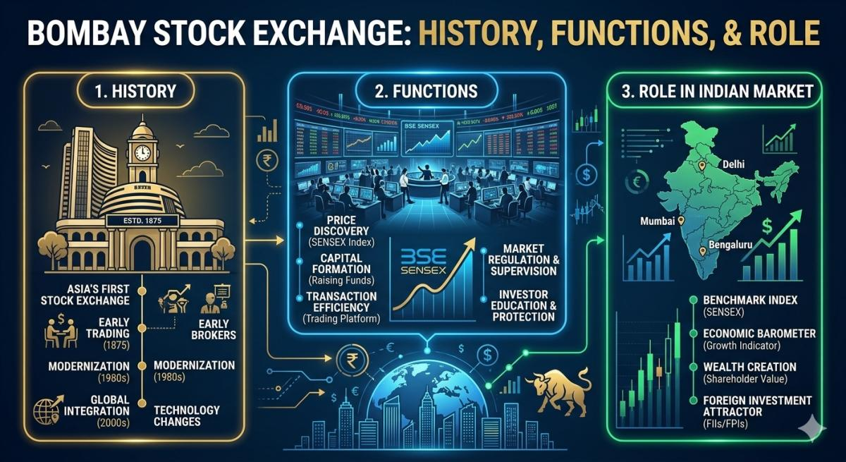 Bombay Stock Exchange - History, Functions, and Role in the Indian Market