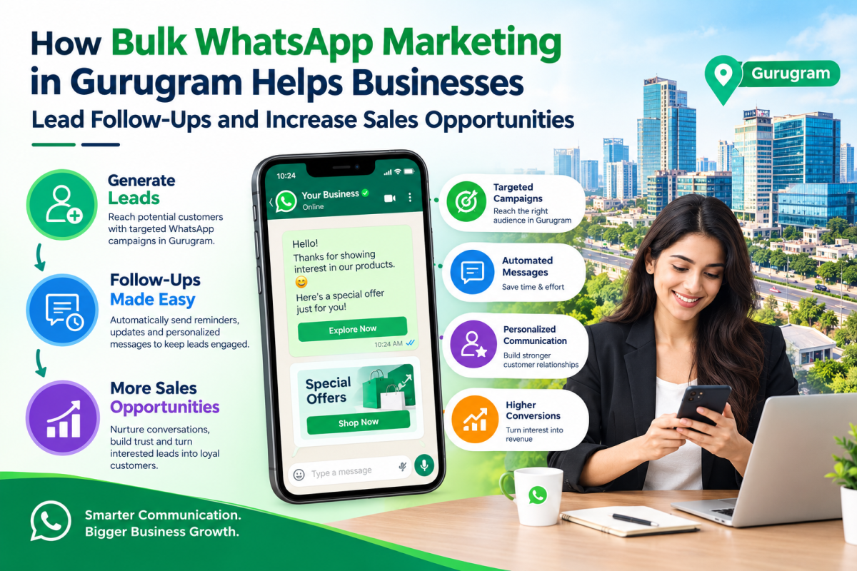 How Bulk WhatsApp Marketing in Gurugram Helps Businesses Lead Follow-Ups and Increase Sales Opportunities